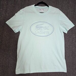 Lacoste Shirt Mens Large Crocodile Blue Short Sleeve Embroidered Logo‎